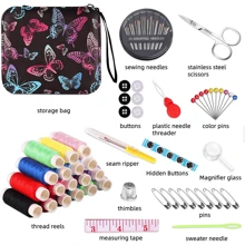 Sewing Kits For Adults,Portable Sewing Kits Thread And Needles Set With PU Leather Case For Hand, Home, Travel & Emergency Compact Small Basic Sewing Kits - Multicolor - View 4