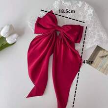 Fashionable And Simple Large Bow Hair Clip - Burgundy - Burgundy - View 2