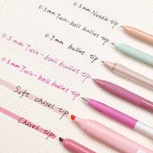 WRITECH Gel Pens Journaling Highlighters: Journal Set Aesthetic Assorted Pastel Color Ink 0.5mm Fine Point Retractable 0.7mm Black Pen Smooth Writing Drawing No Bleed 7ct - Pink - View 3