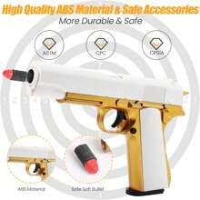 1911仿製軟彈玩具槍,手動操作,金色金屬 - 金色 - 查看 2