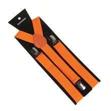 1pc Classic Solid Color 2.5cm Wide Y-Back Suspender Strap With Anti-Slip Adjustable Elastic Band & 3 Clips, For Men & Women's Wedding, Festivals, Cosplay, Street Dancing, Stage Performance, Parties, Halloween, Christmas, Magic Show, Graduation