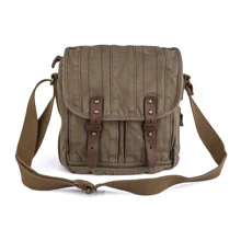 Gootium Vintage Canvas Shoulder Bag Men's Messenger Bag Cross Body Satchel - Army Green - View 2