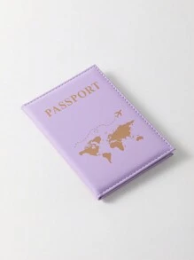 1 件创意紫色 PU 护照夹带登机牌夹，时尚护照夹适用于假日旅行保护，适用于旅行储物袋、化妆包、化妆包、度假收纳袋、大容量化妆品收纳盒化妆盒，适用于口红、刷子、护肤品、手机、硬币、小物品，适用于家庭、礼物、度假和节日万圣节圣诞节多功能用途，波西米亚风情 - 紫色 - 查看 5