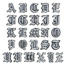 1 Pièce Optionnelle Alphabet Noir Edge Patch Brodé, Fer Sur/insignes, Vêtements Et Accessoires Décoration