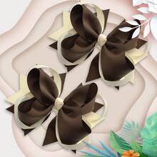 2Pcs 5 Inch Hair Bow Fashionable Children Girl Hair Bows With Clips For Festivals Gift - Multicolor - View 3
