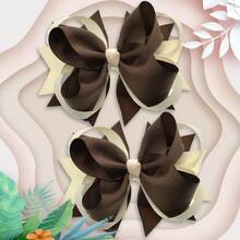 2Pcs 5 Inch Hair Bow Fashionable Children Girl Hair Bows With Clips For Festivals Gift - Multicolor - View 4