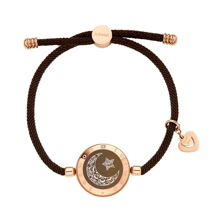 Totwoo Single Bracelet – Long Distance Relationship Bracelet For Couples | Smart Jewelry His And Hers Touch Bracelets For Couples(Work In Pairs) - 米蘭繩/玫瑰金 - 查看 1