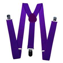 1pc Classic Solid Color 2.5cm Wide Y-Back Suspender Strap With Anti-Slip Adjustable Elastic Band & 3 Clips, For Men & Women's Wedding, Festivals, Cosplay, Street Dancing, Stage Performance, Parties, Halloween, Christmas, Magic Show, Graduation