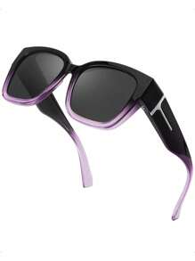 Kính râm phân cực kẹp cho nữ, kính râm cỡ lớn thiết kế thời trang với khả năng chống tia UV400, kính râm phong cách Bohemian, kính râm đi biển, phụ kiện đi biển cho nữ, kính râm thời trang, thanh lịch và đa năng, phù hợp cho các chuyến đi chơi gia đình, du lịch, kỳ nghỉ hè ở bãi biển, các hoạt động ngoài trời. - Nhiều màu - Xem 2