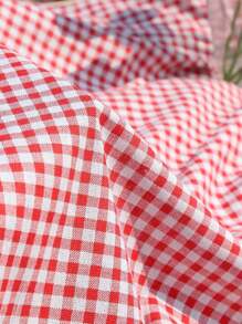 1PC Outdoor Pink Cute Plaid Picnic Mat, Picnic Park Mat, Spring Outing, Lawn Picnic Tablecloth, Suitable For Camping Outings, Beach, Barbecue, Picnic, Picnic Blanket