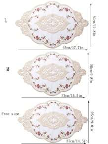 1 Pieza Mantel Individual De Encaje De Color Crema