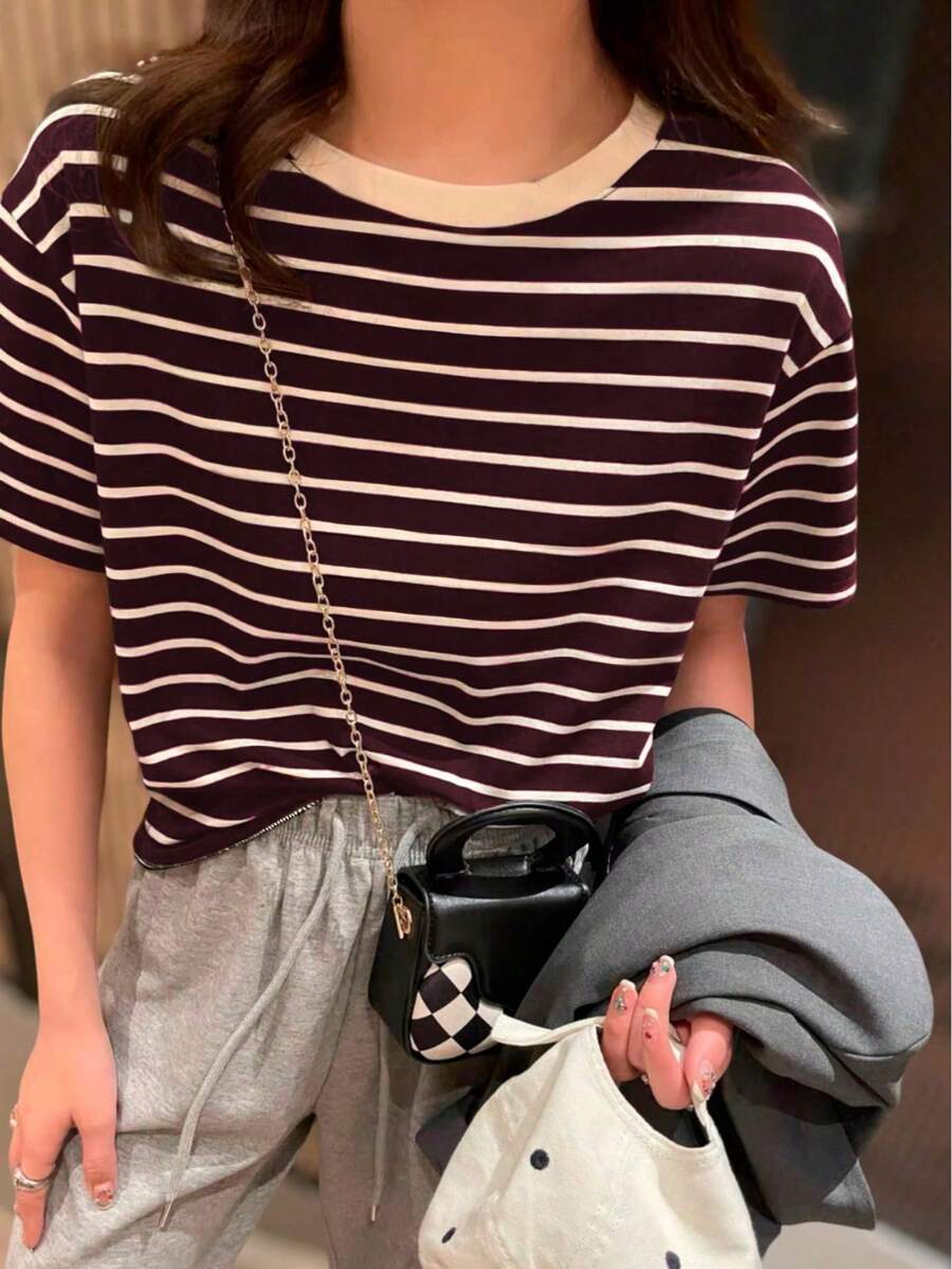 K&K FASHION Women T-Shirts - 酒紅色 - 查看 1