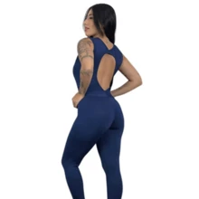 Women Sports Jumpsuits - Màu xanh hải quân - Xem 2