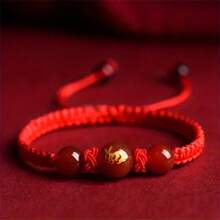 1入風生肖龍手鍊,2024年龍年吉祥紅繩手鍊,假日禮物 - 紅色 - 查看 13