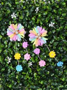 2 chiếc kẹp tóc hoa hai mặt dành cho nữ, kẹp tóc hình hoa hồng sáu cánh đính ngọc trai giả, phụ kiện tóc thời trang hàng ngày cho nữ. Kẹp tóc càng cua, kẹp tóc cài đầu, đồ dùng học tập, phụ kiện đội đầu, ghim cài tóc. - Nhiều màu - Xem 3