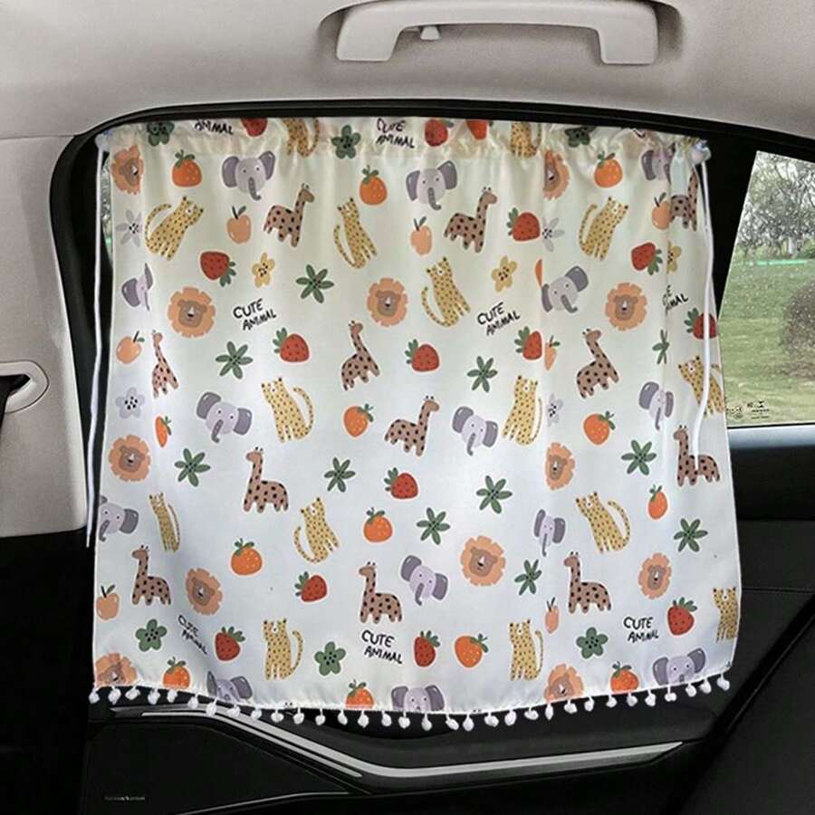 Car Sun Shade Window Curtain With Suction Cups, Side Shade For Child, Sunscreen And Light Blocking - Animal - View 1