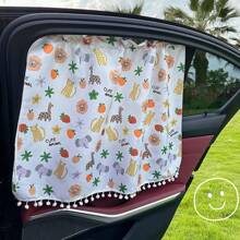 Car Sun Shade Window Curtain With Suction Cups, Side Shade For Child, Sunscreen And Light Blocking - Animal - View 4