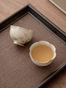 1pc Vintage Style Grayish-Green Chamomile Bud Tea Cup, Suitable For Living Room, Tea House, Restaurant