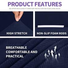 YSTYLE Sofa Cover 1/2/3/4 Seats With Armrests, Stretch Couch Cover, Heavyweight Winter Slipcover, Non-Slip Sofa Cover Washable - Navy Blue - View 5