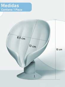 1 pieza Caja de jabón con forma de hoja, conveniente para tener jabón de barra con autorregulación. Con ventosa para ducha y baño. Decoración de baño de verano - gris - Ver 2