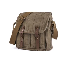 Gootium Vintage Canvas Shoulder Bag Men's Messenger Bag Cross Body Satchel - Army Green - View 3