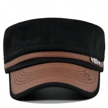 1pc Men's Camouflage Leather Visor Flat Hat With Curved Brim, Suitable For Daily Wear And Outdoor Activities - Multicolor - View 2