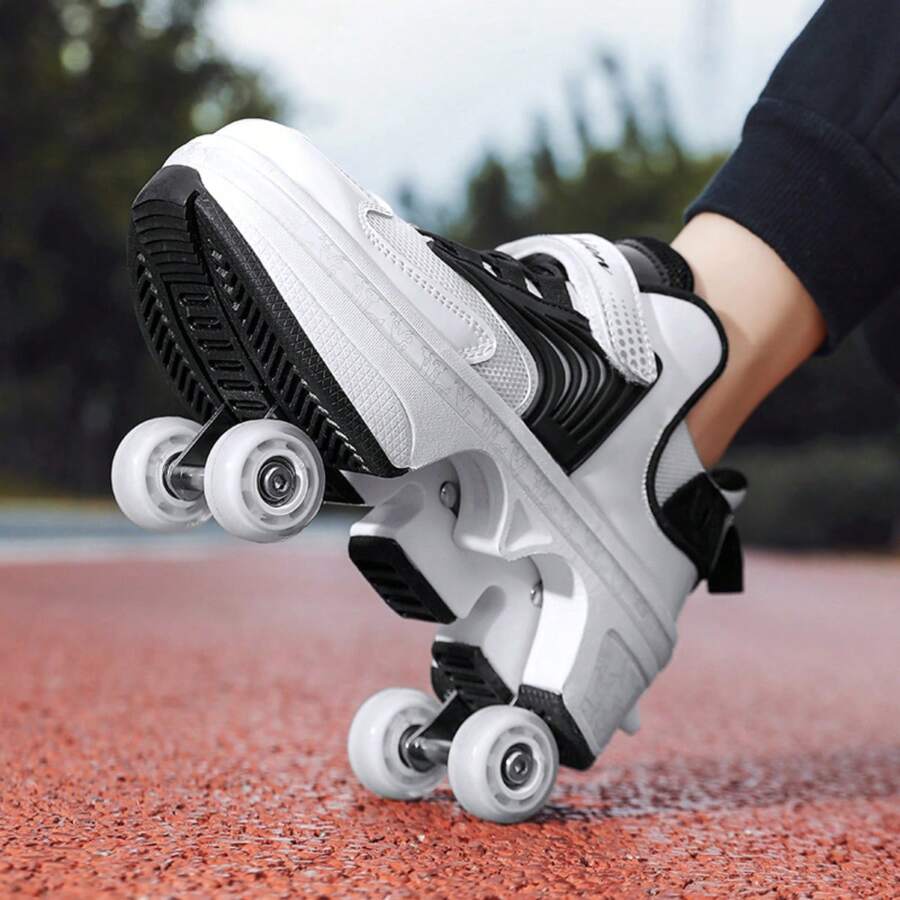 Teenagers' Outdoor Sports Transformable Shoes With Adjustable Wheel