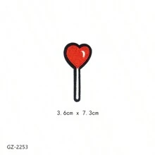 1入歐美風格時尚心形布貼,帶繡花自製衣著配件 - 彩色 - 查看 24