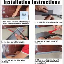 Tira de sellado con cerdas para parte inferior de la puerta de la entrada del dormitorio, a prueba de sonido, insectos y viento, autoadhesiva, de 1m de longitud y 2cm/4cm de ancho