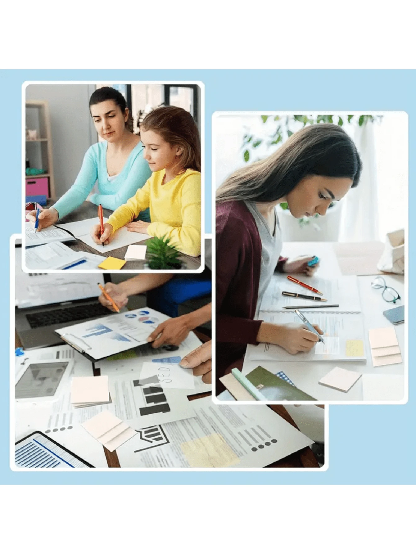 100PC, Transparent Sticky Notes 3x3 Inch Clear Sticky Notes