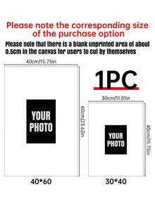 1Pc Wedding Guest Custom Photo Canvas, Personalized Wedding Sign Canvas Guestbook, No Frame - Multicolor - View 3