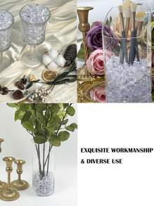 100pcs Acrylic Vase Filler Stones/Ice Rocks For Table Centerpieces, Wedding Decoration, Photography Prop - Transparent - View 5