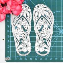 1PC Beach Slippers Metal Cutting Dies Flip Flops Die Cuts For DIY Scrapbooking Album Card Making Paper Crafts - Silver - View 4