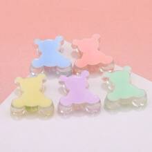 10pcs 5 Color Cute Transparent Bear Shape Diy Resin Plastic Hair Accessories Summer, School - Multicolor - View 4