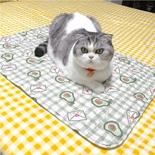 1pc Avocado-Shaped, Waterproof, Urine Separating, Portable, Washable, Absorbent, Non-Slip, Reusable, Thicker Pet Cage Urine Pad Suitable For Small Cats And Dogs To Sleep On Four Seasons.
