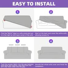 YSTYLE Sofa Cover 1/2/3/4 Seats With Armrests, Stretch Couch Cover, Heavyweight Winter Slipcover, Non-Slip Sofa Cover Washable - Beige - View 8