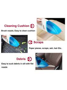 Aspirador portatil de mano limpieza interior 200w para coche 12v - Azul - Ver 7