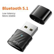 Adaptador Bluetooth USB Toocki BT 5.1 Dongle Receptor de audio inalámbrico para altavoces de PC, ratón inalámbrico, auriculares, teclado, transmisión de música - Negro - Ver 6
