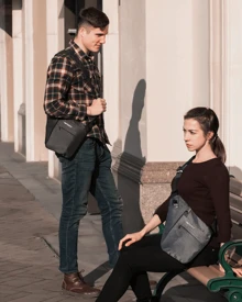 WATERFLY Mochila de tiracolo de homem, bolsa peitoral, pequena, casual, portátil, mochila de desporto ou de trabalho nylon - Negro - Ver 7