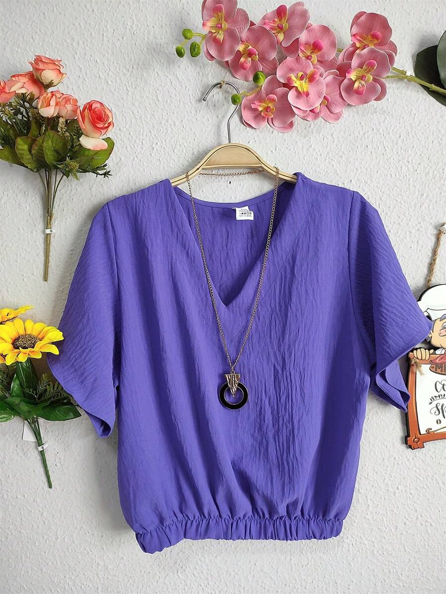 Women Tops - 紫色 - 查看 1