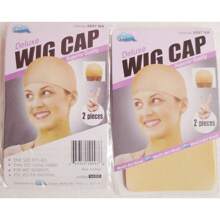 Touca Wig Cap 2 Pç Toucas Finas Para Prender Os Cabelos Antes Da Front Lace Ou Peruca - Bege - Visão 2