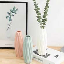 1 Pieza Jarrón De Decoración Simple Para Arreglos Florales En Sala De Estar Y Mesa Del Comedor - Beis - Ver 4