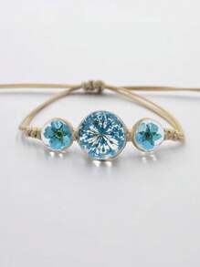 1 件时尚简约百搭手链，女士手工珠宝，干花和玻璃珠装饰，创意甜美优雅精致日常配饰，可爱的礼物 - C1 - 查看 17