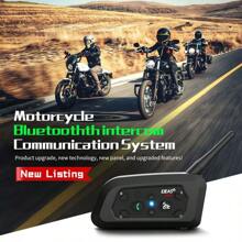 1入組EUC及1入組EJEAS V6 PRO +/PLUS摩托車頭盔藍牙耳機對講機，800M藍牙對講機、防水、音樂播放器，並備有把手遙控 - 1件V6PRO+1件遙控 - 查看 2