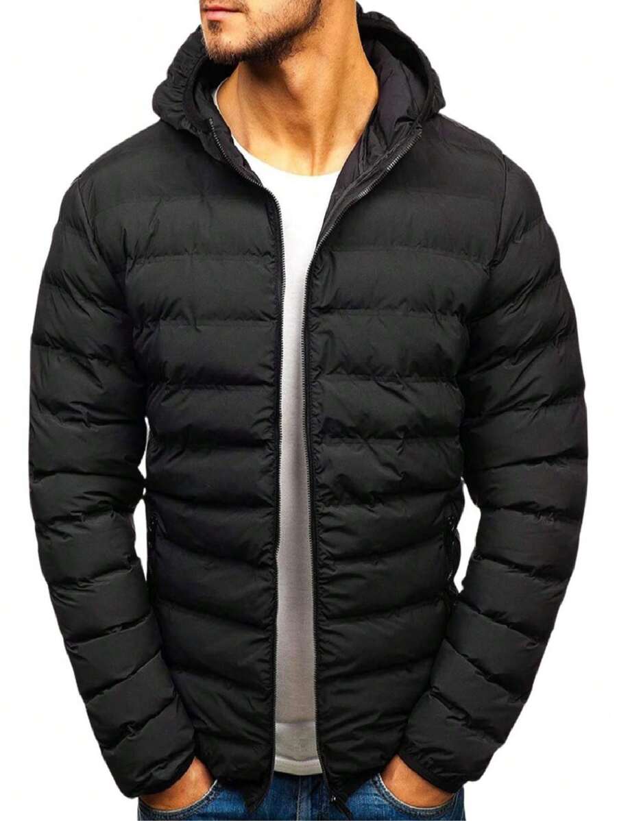 Men Winter Coats - 黑色 - 查看 1