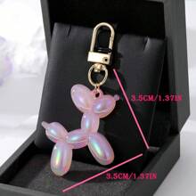 1入組汽車鑰匙掛飾，可愛氣球狗鑰匙鍊 - 粉色 - 查看 2