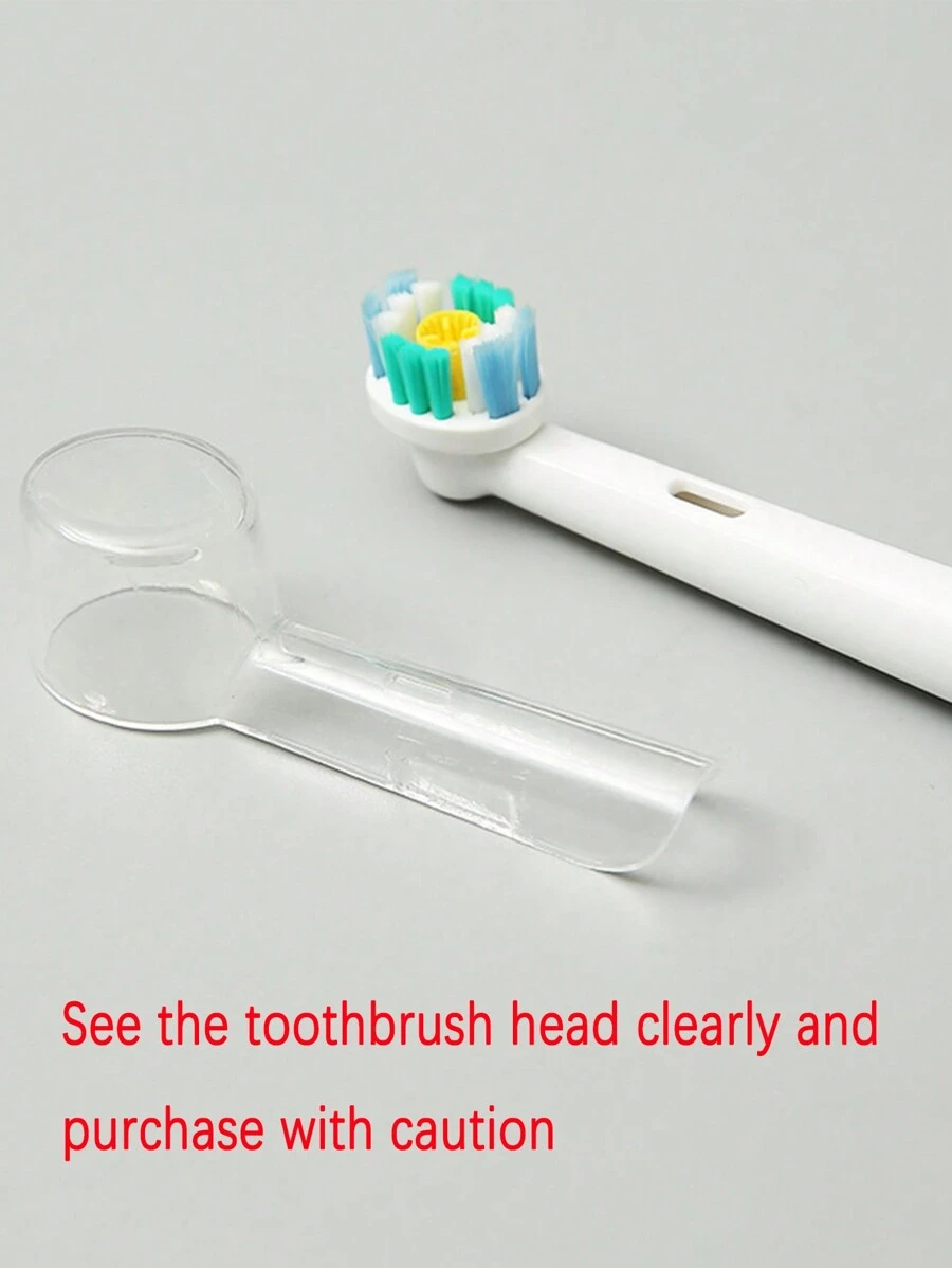 Universal Electric Toothbrush Head Dust Cover 4/8/12pcs Set Compatible With B Electric Toothbrush Home Bathroom Decor Fall Decor Back To School - Clear - View 1