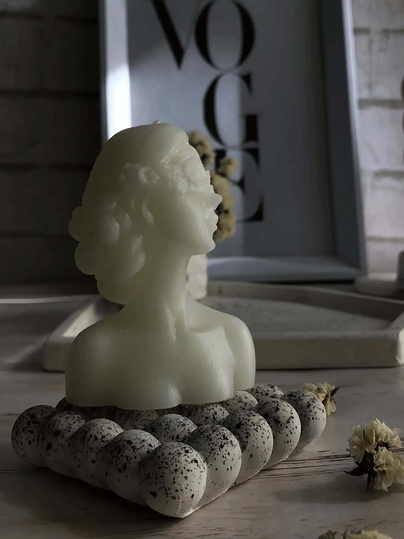 1 件 3D 蜡烛硅胶模具，闭眼和眨眼女孩造型，适用于 DIY 珠宝、石膏雕塑、香薰蜡烛、烛台、家居装饰树脂铸件 - 白色 - 查看 9