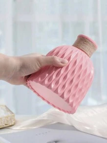 Sturdy Plastic Roping Vase And Artificial Flower Set, Suitable For Decorating Dining Room, Living Room, Balcony, Cafe, Bedroom, Study, Party, Valentine's Day Gift Gifts Birthday Graduation Home Decor Back To School Room Decor School Supplies Flower Vase Glass Vase - Pink - View 7