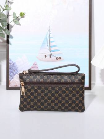 2024 New Ladies' Multifunctional Wristlet, Long Double Zipper Layered Phone Wallet